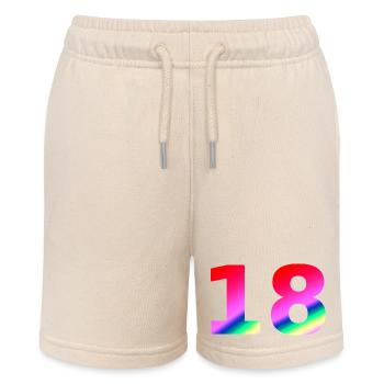 oberteile geburtstag, 18 rosatöne farbverlauf - Stanley/Stella Teenager Bio-Joggingshorts MINI BOLTER - Natur - Vorne