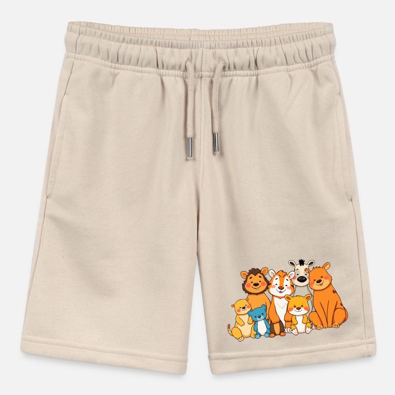 Verspielte Tierfamilie Comic Design Stanley/Stella Teenager Bio-Joggingshorts MINI BOLTER