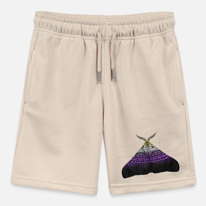 Non Binary Pride Moth Motif A Stanley/Stella MINI BOLTER Organic Teen Jogging Shorts