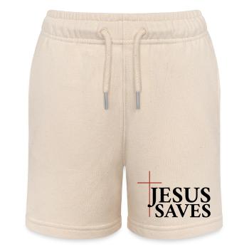 Jesus saves - Stanley/Stella MINI BOLTER Organic Teen Jogging Shorts - soft Ecru - Front