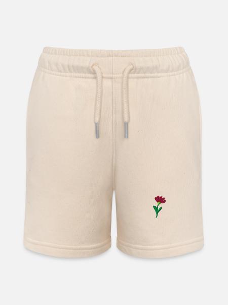Blume bestickt - Stanley/Stella Teenager Bio-Joggingshorts MINI BOLTER - Natur