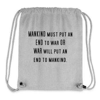 Contre la guerre pacifisme rengaine La philosophie cadeau - Sac à cordon recyclé Stanley/Stella - gris chiné - Devant