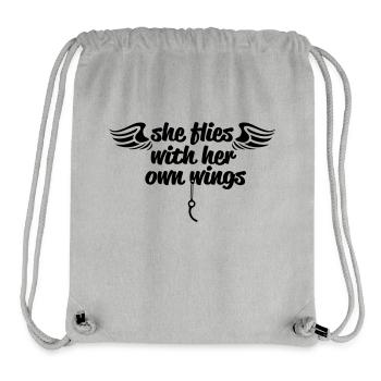 She flies... - Stanley/Stella recycelter Gym Bag - Grau meliert - Vorne