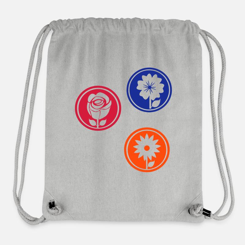 Ornements Fleurs - Sac à cordon recyclé Stanley/Stella - gris chiné