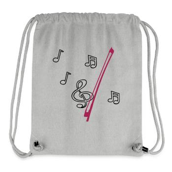 Clefs , notes - Sac à cordon recyclé Stanley/Stella - gris chiné - Devant