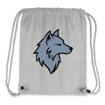 Logo Loup Animal - Sac à cordon recyclé Stanley/Stella - gris chiné - Devant