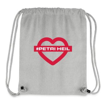 Petri Heil Pêche au cœur - Sac à cordon recyclé Stanley/Stella - gris chiné - Devant