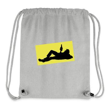 Boire de la bière Silhouette - Sac à cordon recyclé Stanley/Stella - gris chiné - Devant