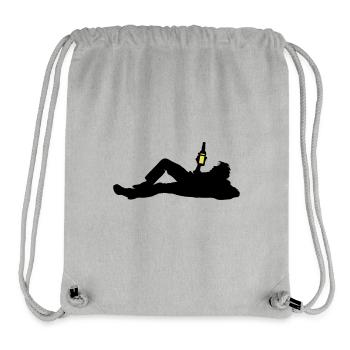 Drinking Beer Silhouette - Stanley/Stella Recycled Gym Bag - heather grey - Front