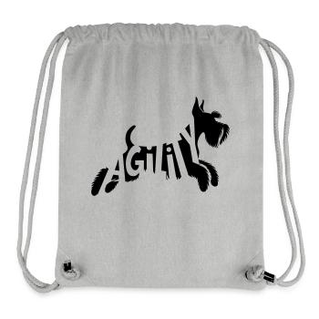 Agilité Schnauzer SVG Vecteur Couleur Sélectionnable - Sac à cordon recyclé Stanley/Stella - gris chiné - Devant