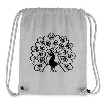 Peacock Illustration, Elegance, Pride, Power - Stanley/Stella Recycled Gym Bag - heather grey - Front