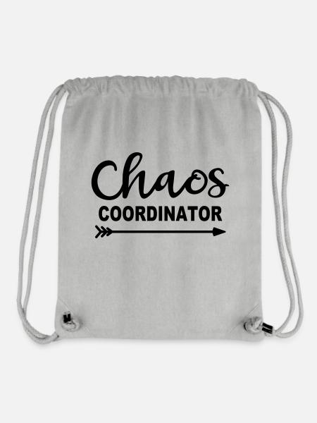 Chaos Coordinator Manager Boss Boss Mama Papa Office - Stanley/Stella Recycled Gym Bag - heather grey