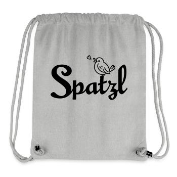 Spatzl – Kosename der Bayern - Stanley/Stella recycelter Gym Bag - Grau meliert - Vorne