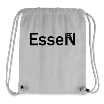 Essen Ortsschild Skyline mit Z. Zollverein - Stanley/Stella recycelter Gym Bag - Grau meliert - Vorne