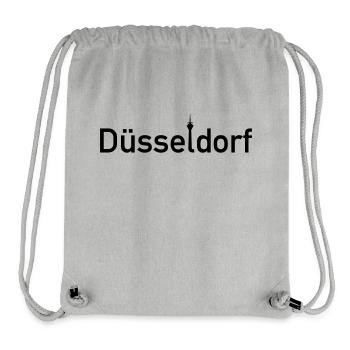Düsseldorf City Sign Skyline with Rhine Tower - Stanley/Stella Recycled Gym Bag - heather grey - Front