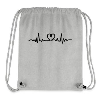 Heartbeat pulse heartbeat drawing with heart - Stanley/Stella Recycled Gym Bag - heather grey - Front