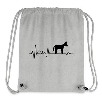 Donkey heartbeat Muli mule farm farmer - Stanley/Stella Recycled Gym Bag - heather grey - Front