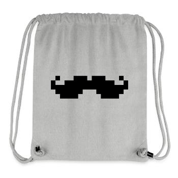 8bit pixel moustache - Stanley/Stella Recycled Gym Bag - heather grey - Front