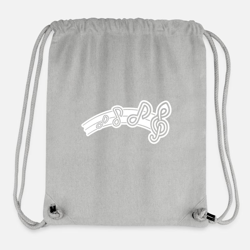 Notes de Musique Symbole Clef - Sac à cordon recyclé Stanley/Stella - gris chiné