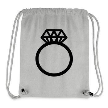 Verlobungsring Diamantring Ehering Motiv Clipart - Stanley/Stella recycelter Gym Bag - Grau meliert - Vorne