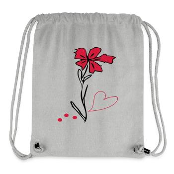 S’épanouir avec le cœur - Sac à cordon recyclé Stanley/Stella - gris chiné - Devant