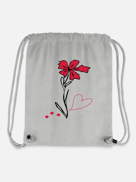 Blüte mit Herz - Stanley/Stella recycelter Gym Bag - Grau meliert