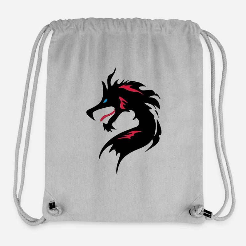 OolCool Dragon Head-I Love Dragon- 龍 - Stanley/Stella recycelter Gym Bag - Grau meliert