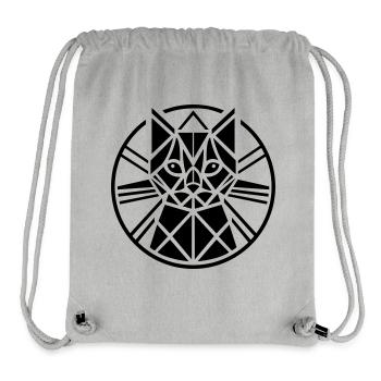 Cat Artifact Motif Abstract - Stanley/Stella Recycled Gym Bag - heather grey - Front