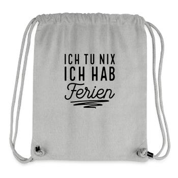 Endlich Ferien - Stanley/Stella recycelter Gym Bag - Grau meliert - Vorne
