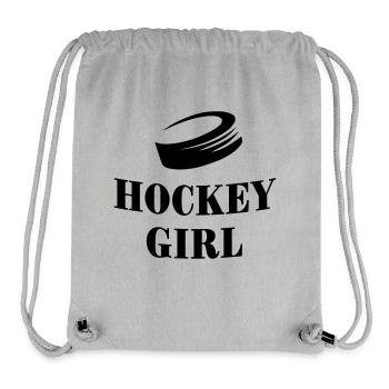fille de hockey - Sac à cordon recyclé Stanley/Stella - gris chiné - Devant