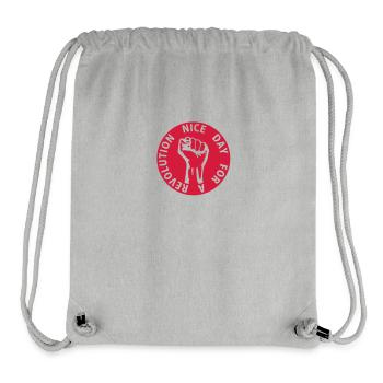 1 color - nice day for a revolution - against - Stanley/Stella recycelter Gym Bag - Grau meliert - Vorne