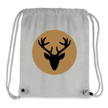 Trachten Weihnachts Motiv HIrschkopf / Dirndl - Stanley/Stella recycelter Gym Bag - Grau meliert - Vorne