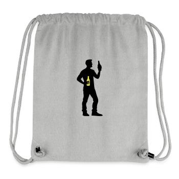 Beer Drinking Silhouette - Stanley/Stella Recycled Gym Bag - heather grey - Front