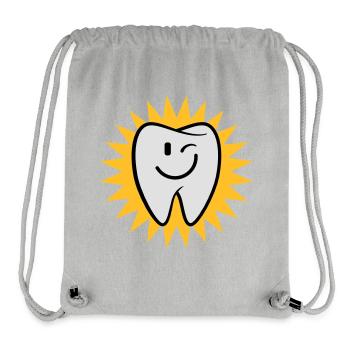 Dent heureux - Sac à cordon recyclé Stanley/Stella - gris chiné - Devant