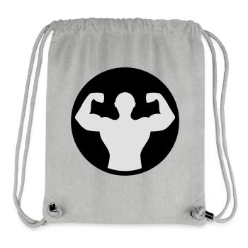 Bodybuilding Muskelprotz 05 2farbig - Stanley/Stella recycelter Gym Bag - Grau meliert - Vorne