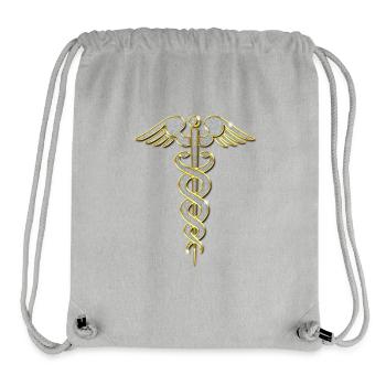 Caducée (Docteur) Pendentif à Chaîne de Bijoux Bling Bling - Sac à cordon recyclé Stanley/Stella - gris chiné - Devant