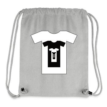 T-shirt répétitif en noir et blanc - Sac à cordon recyclé Stanley/Stella - gris chiné - Devant