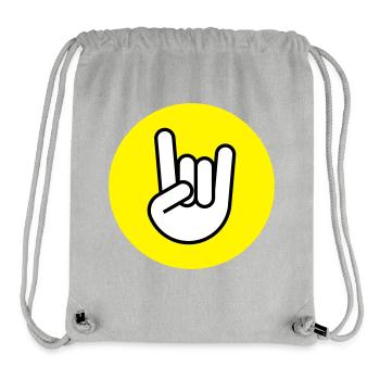 Pommes fourchette cercle jaune - Sac à cordon recyclé Stanley/Stella - gris chiné - Devant