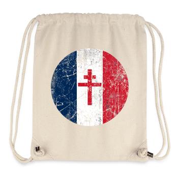 France croix de Lorraine drapeau France blason - Sac à cordon recyclé Stanley/Stella - blanc naturel - Devant