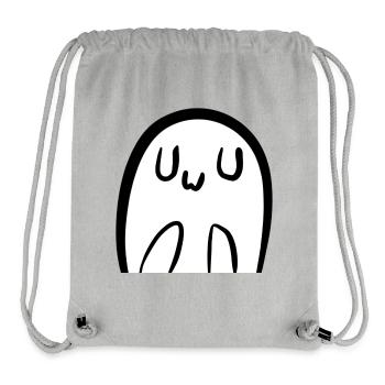 Fantôme UwU mignon - Sac à cordon recyclé Stanley/Stella - gris chiné - Devant