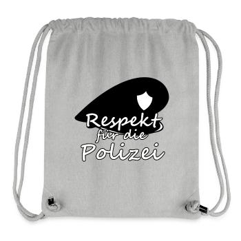 Respekt Polizei Polizist Beruf Spruch Blaulicht - Stanley/Stella recycelter Gym Bag - Grau meliert - Vorne