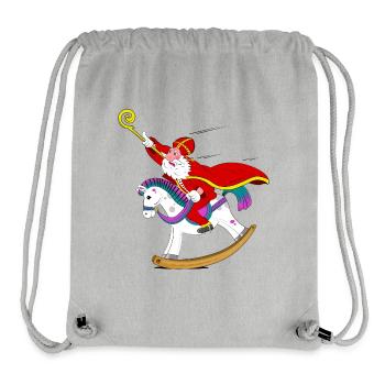 Sinterklaas auf Schaukelpferd - Stanley/Stella recycelter Gym Bag - Grau meliert - Vorne