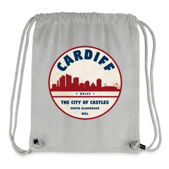 Cardiff Skyline Vintage Abzeichen - Stanley/Stella recycelter Gym Bag - Grau meliert - Vorne