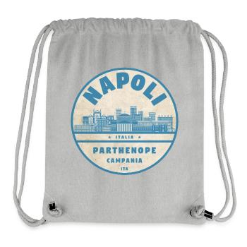 Insigne de la Skyline de Naples - Sac à cordon recyclé Stanley/Stella - gris chiné - Devant