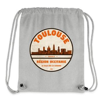 Toulouse Skyline Badge - Stanley/Stella Recycled Gym Bag - heather grey - Front