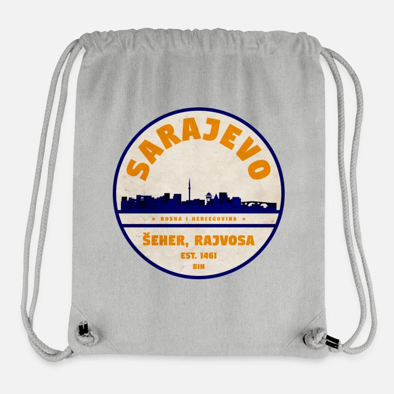 Sarajevo Skyline Vintage Abzeichen - Stanley/Stella recycelter Gym Bag - Grau meliert