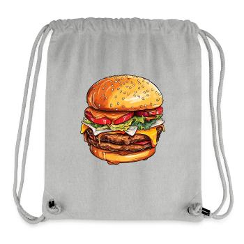 Délice de cheeseburger - Sac à cordon recyclé Stanley/Stella - gris chiné - Devant