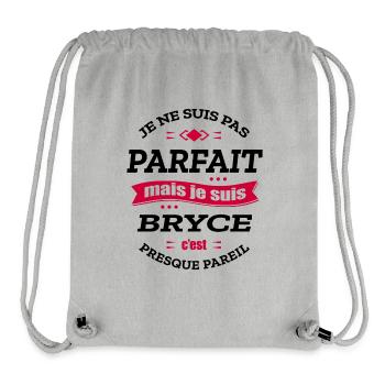 BRYCE PARFAIT - PRENOM BRYCE - Sac à cordon recyclé Stanley/Stella - gris chiné - Devant