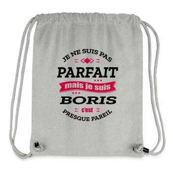 BORIS PARFAIT - PRENOM BORIS - Sac à cordon recyclé Stanley/Stella - gris chiné - Devant