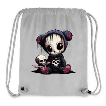 Ours en peluche Emo mignon - Sac à cordon recyclé Stanley/Stella - gris chiné - Devant